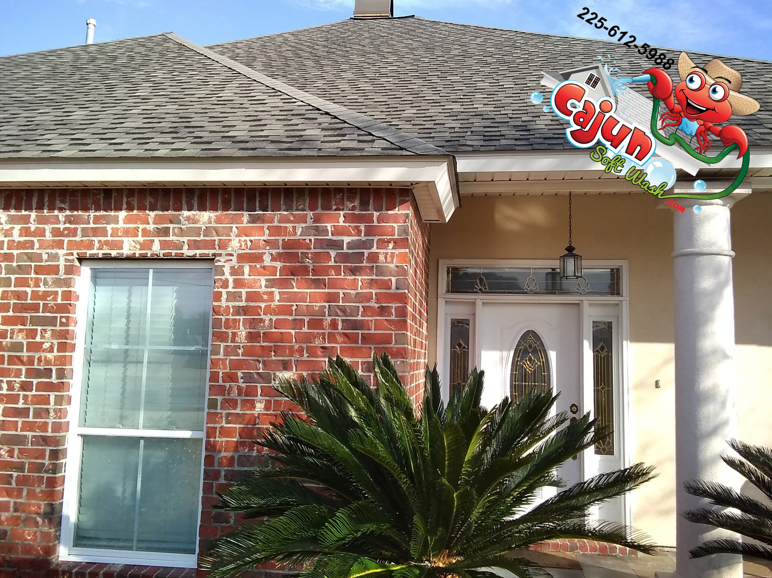 Cajun Soft Wash residential roof cleaning exterior